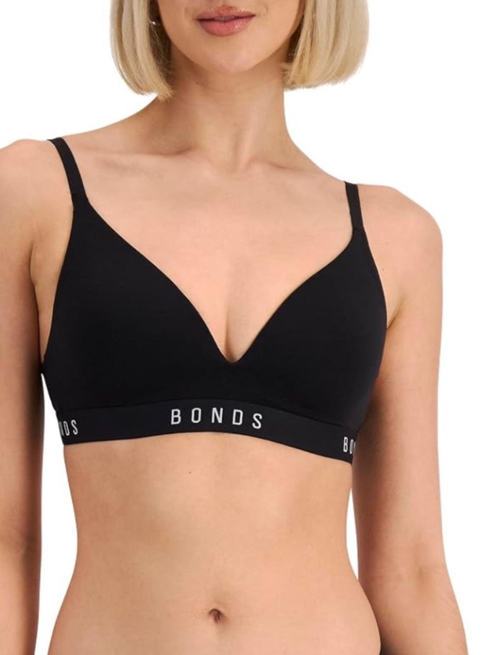 Bonds Black Wireless Logo Band Bra